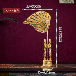 ร้านนวดโรงแรมร้านเสริมสวย Bodhi Fan เครื่องประดับตกแต่ง Golden Bodhi Leaf Desktop เครื่องประดับใบปาล์มขนาดใหญ่