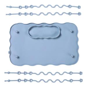 Tấm lót bàn ăn trẻ em khay cho ăn trẻ sơ sinh tái sử dụng thảm chống trượt cấp Silicone tablemats với dây đeo Tấm lót đĩa ăn tối