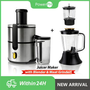 POWERPH Premium Fruit Vegetable Juice Mixer Juicer Blender Electric Stainless Big Size Household Juicer With Bean and Ice blender
