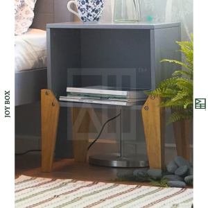 Wee Signature - Haya Joy Box Stackable Shelf | Nightstand Bed Side Table | Small Storage Shelf (White)(Grey)