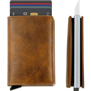 Men Mini Card Wallet Purse Automatical Aluminium Rfid ID Credit Card Holder Slim Business Smart Wallet
