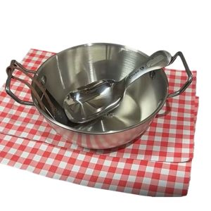 LIFE SHOPS Stainless Steel Korean Style Binaural Bowl Rust-proof Household Ramen Bowl Multipurpose with Spoon Salad Bowl Snack