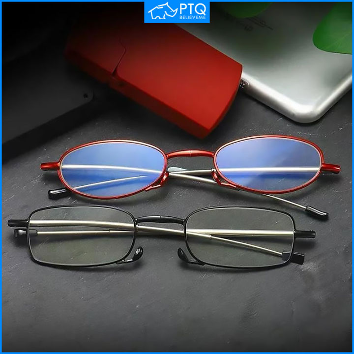 PTQ Foldable Reading Glasses with Free Box Eyewear with Grade 1.04.0