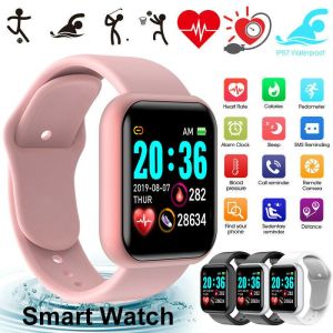 Y68 Smart Watch Womens Mens Heart Rate Monitoring Exercise Pedometer Remote Photograph Call Reminder for IOS Android Phone