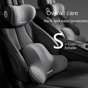ABWGA Memory Foam Car Neck Cushion Neck Rest Protector Cervical Lumbar Support Neck Headrest Car Accessories Car Seat Pillow