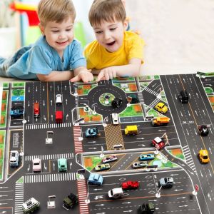 WARM STOP Kids Games Cartoon Road Mat Traffic Car Map Children Gift Baby Play Mat DIY Traffic Road Signs Climbing Mats Toys Road Carpet Playmat City Parking Lot Roadmap