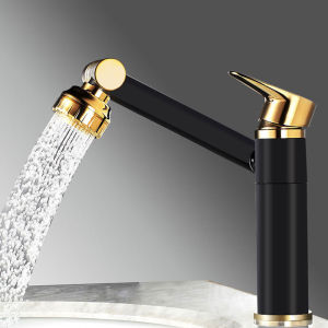 [ Mẫu Mới ] Vòi lavabo nóng lạnh vòi rửa mặt inox 304 thân cao sơn tĩnh điện đen vàng cao cấp xoay 720 độ thông minh