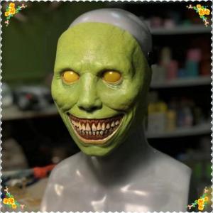 💖【Special price】💝CHUN หน้ากากผีฮาโลวีนสำหรับเทศกาลบาร์หน้ากากบ้านผีสิงหน้ากากสยองขวัญเล่นบทบาทรอยยิ้มหน้ากากตาสีขาว