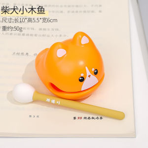 Trendy wooden fish cartoon knock-on office decoration new cute little ornament creative fortune cat decorative piece