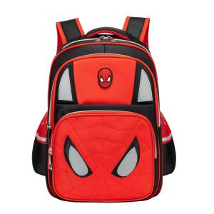 VIVI BAG#9943 Functional School Backpack 16inches Spider-Man themed kids backpack with red and black color scheme web pattern eye design and reflective accents.