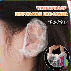 Homehub 100Pcs Waterproof Disposable Ear Covers Caps Earmuffs for Hair Dye Shower Bathing Salon Dyeing hair