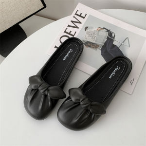 Free Shipping WomenS Outdoor Slip-On Sandals New Summer Flat-Soled Sandals Fashionable Solid-Color Bow-Knot Flats