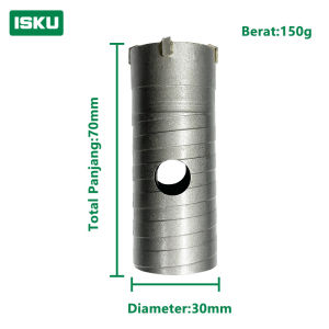 ISKU mata bor hole saw lubang tembok beton/hollow core saw beton/pelubang beton tembok pipa drill bit perkakas alat pertukangan 30 40 50 60 65 80 90 mm set