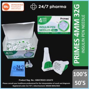 Primes Insulin Pen Needles [4mm 32g] Jarum Suntik Kencing Manis Diabetes (Novopen/Insugen/Solostar)