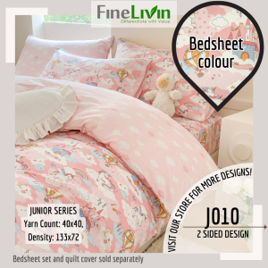 [FineLivin] [SINGLE/SUPER SINGLE] | Kids Bedsheets |100% Pure Cotton| Fitted Bedsheet/Quilt Cover[J-3]