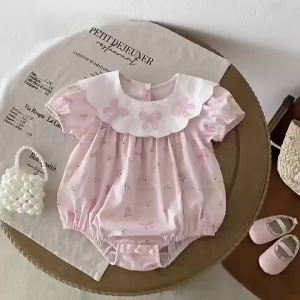 Baby Clothes Summer Romper for Girls Full Moon Hundred Days Princess Jumpsuit Summer Thin Short Sleeve Onesie