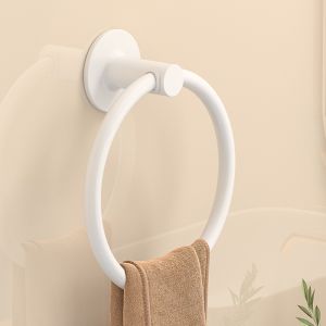CANWU Nhôm không gian Vòng Treo Khăn không cần đục lỗ Gắn tường Tiết kiệm không gian Vòng treo khăn tay Đơn giản Chống gỉ Móc treo khăn phòng tắm Phòng tắm