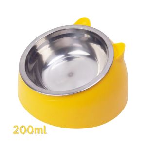 Pet Cat Dog 2 in 1 Food Bowl Feeder Bowl Puppy Kitty Food Bowls Elevated Stand Tilted sneck protection Feeder Bowl