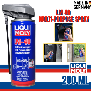 Liqui Moly LM-40 Multipurpose Spray 200ml - Lubricates Cleans Loosens Protects & Preserves for Hinges Rollers Locks Bolts Switches Handles