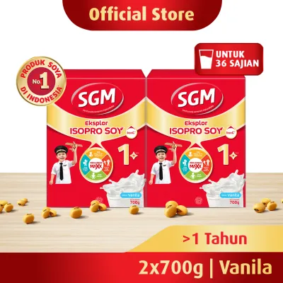 SGM Eksplor Isopro Soy 1+ Vanila Susu Pertumbuhan 2x700gr - Untuk Usia >1 Tahun