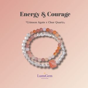 [SG] LumiGem Natural Agate & Clear Quartz Double-Wrap Bracelet– Vitality • Protection • Inner Glow