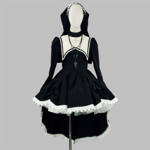 New Product   Dark-style sweet and cool embroidered cross Halloween nun costume  COS Costume   Subculture