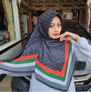 Hijab Jumbo Segi Empat Syari 130x130 Terbaru 2023 Kerudung Motif Palestine Syarii