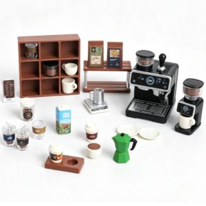 GOFIDIN 1/12 Scale Dollhouse Kitchen Scene Model Playing House Multicolor Miniature Coffee Set Cute Model Toy Dollhouse Coffee Machine Dollhouse Use