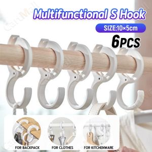 6Pcs Multifunctional S-type Hanging Hook Plastic Hook for Kitchen/Bathroom/Toilet