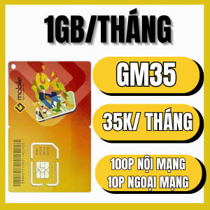 (SẴN 1 THÁNG) Sim 4G GMobile GM35 Tặng 100 Phút Nội Mạng+10 Phút Ngoại Mạng Miễn Phí Truy Cập 1GB/Tháng Tốc Độ Cao | FREESHIP - CHƯA KÍCH HOẠT