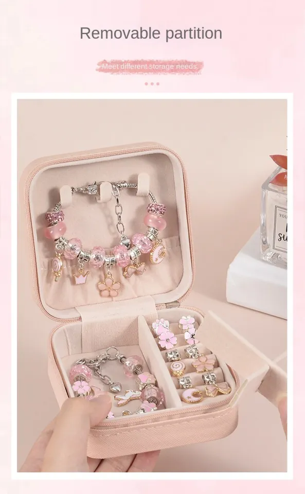 DIY Beaded Bracelet Set with Storage Box Toys for Girls Gift Acrylic  European Large Hole Beads