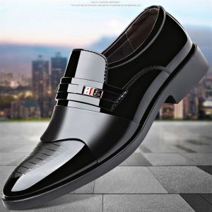 Business Leather Shoes for Men Formal Black Leather Slip Ons Shoes