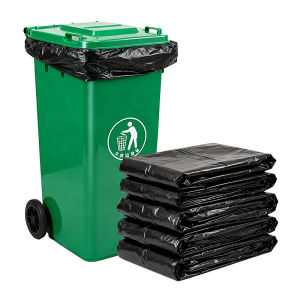 50pcs Disposable Trash Bag Large Black Outdoor Trash Bags For Industrial And Commercial Use