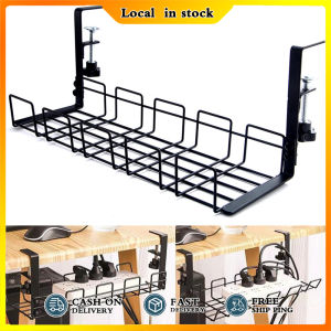 [Ready Stock]under table cable tray/cable management tray/Under Desk Cable Management Tray Desk Bottom Socket Holder Hanging Rack Line