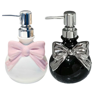 Decorative Ceramic Liquid Dispenser With Press Pump Bathroom Soap Dispenser Organizer For Home Salon Countertop Use