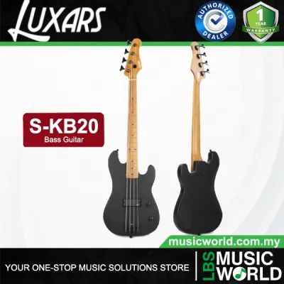 LUXARS S-KB20 4 String Mini Bass Guitar Poplar Body with Roasted Maple Fingerboard (S KB20)