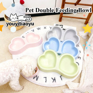 YOUYITIAOYU Pet Cat Dog Food Cute Bowl Single Double Large Capacity Anti Slip Detachable Easy To Clean Mangkuk Kucing