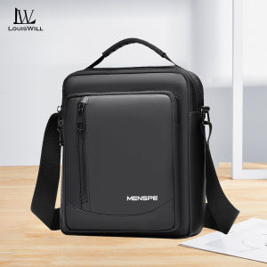 LouisWill Mens Shoulder Bag Cross Body Bag Pouch Bag Casual Men Chest Bag Men Fashion Shoulder Bag Waterproof PU Leather Casual Sport Street Bag for Travel Outdoor