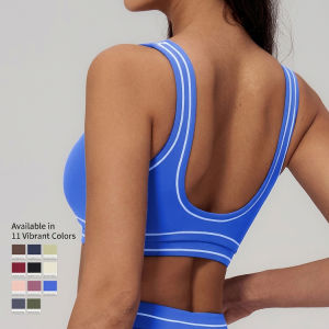 MUTUER Breathable Sports Underwear for Women Shockproof Push Up Gym Fitness Crop Top Brassiere Workout Yoga Bra