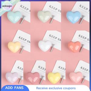 Aokago การ์ตูนสีเซรามิคมือ-in-Hand ตู้เสื้อผ้าประตูเดียว-Hole round DRAWER Handle