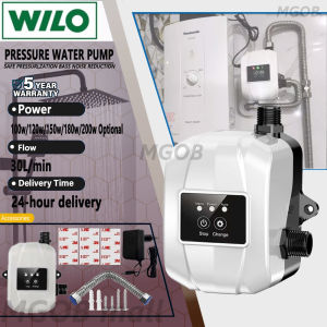 MGOB Intelligent Speed Booster Pump 24V 220W 75 Feet Pressure Automatic Water Booster Pump for kitchen Sink Shower Head Outside Tap Booster Pump for House