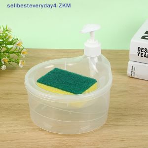 BELI 1 GRATIS 1 Tempat Sabun Bulat 1000ml + Spons Cuci Piring (2in1) Dispenser Sabun Cair Pencet Botol Soap Pump Wadah Sunlight Viral