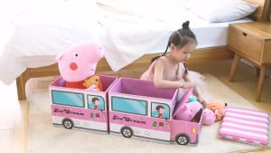 [SG LOCAL STOCKS] Multi-purpose Kids Cartoon Toys Storage Box Foldable Collapsible for Clothes Book Toys Able to Sit
