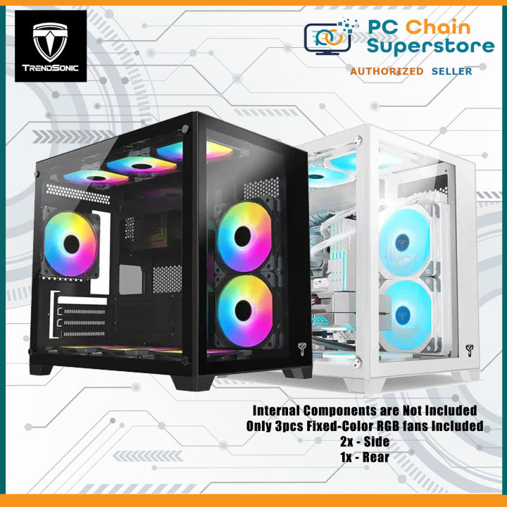 Trendsonic OLAF OL31M Dual Chamber mATX Case w/ 3x120mm Fixed Color ...