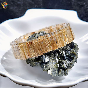 Collection Grade Old Mine Gold Rutilated Shou Pai Bracelet