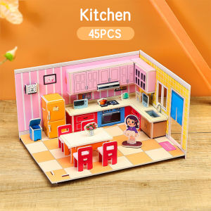 Baby Shine DIY Mainan Puzzle 3D Edukasi Anak / 3D Jigsaw Puzzle Anak / 3D Susun DIY Rumah House Mainan Edukasi