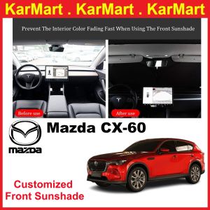 Mazda CX-60 CX60 Front Sunshade UV Cut MAGNET Sun Shade Custom Fit 6 Pcs/Set Accessories Pelindung Mobil Tahan Matahari