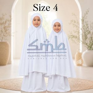 (PNA) Telekung Budak Sekolah Putih | Telekung Putih Sekolah | Telekung Solat Budak Perempuan | Telekung KAFA Mengaji