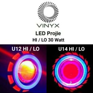 Lampu Utama LED Projie Hi Low Motor Gen 2 U14 Nanas Running 30Watt Projector 30 Watt (MERAH BIRU MERAH)