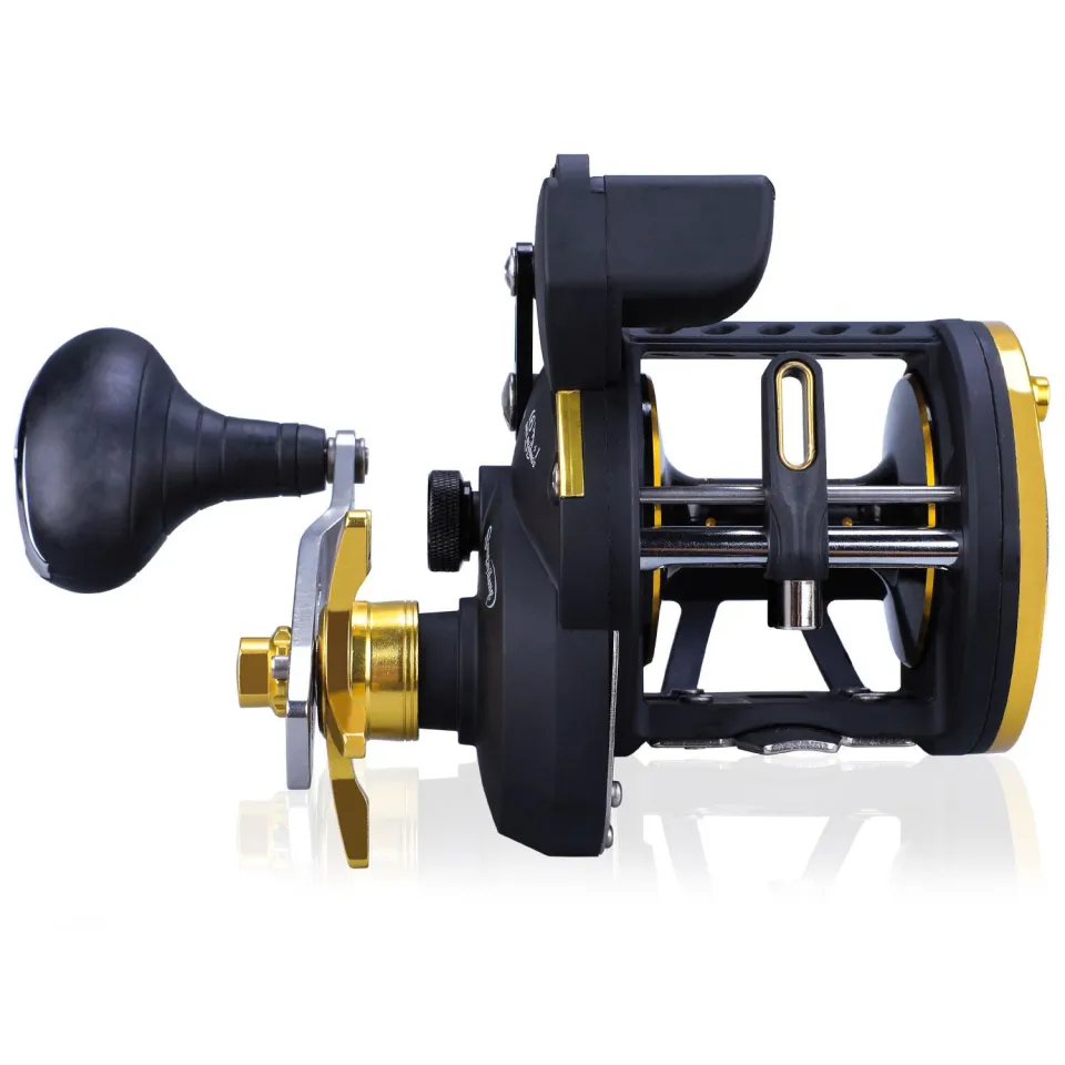 Sougayilang New Trolling Drum Fishing Reels 6+1BB Right Hand Fishing Reel  Max Drag 28kg for Baat and Salwater Fishing Tackle